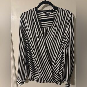 Ann Taylor Monochrome Striped Top